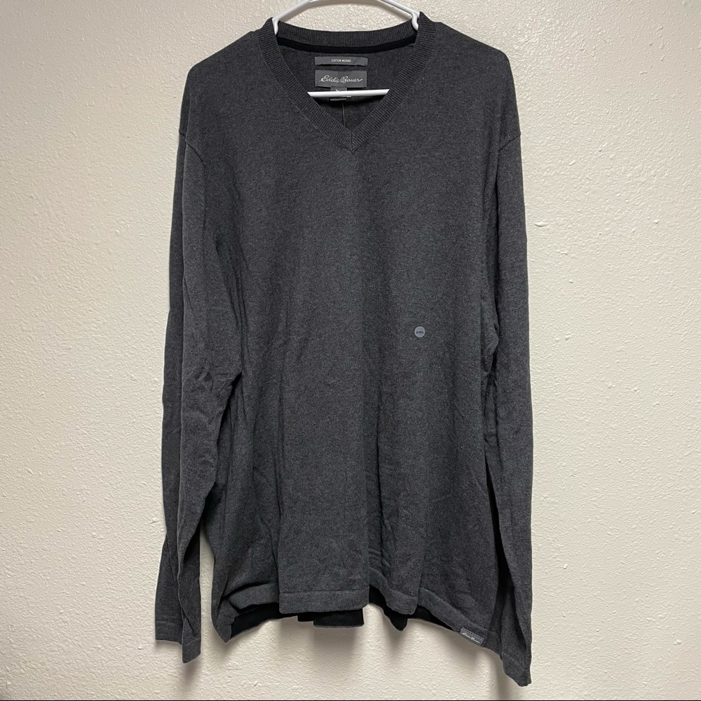 Eddie Bauer Men’s Cotton Merino V-neck Sweater